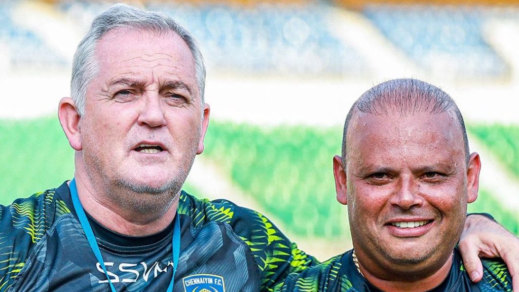 Chennaiyin FC head coach Owen Coyle and assistant coach Noel Wilson.