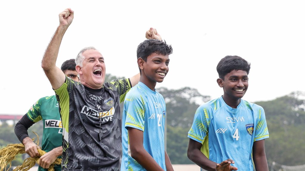 Chennaiyin FC youth players celebrating Pongal alongside head coach Owen Coyle.
