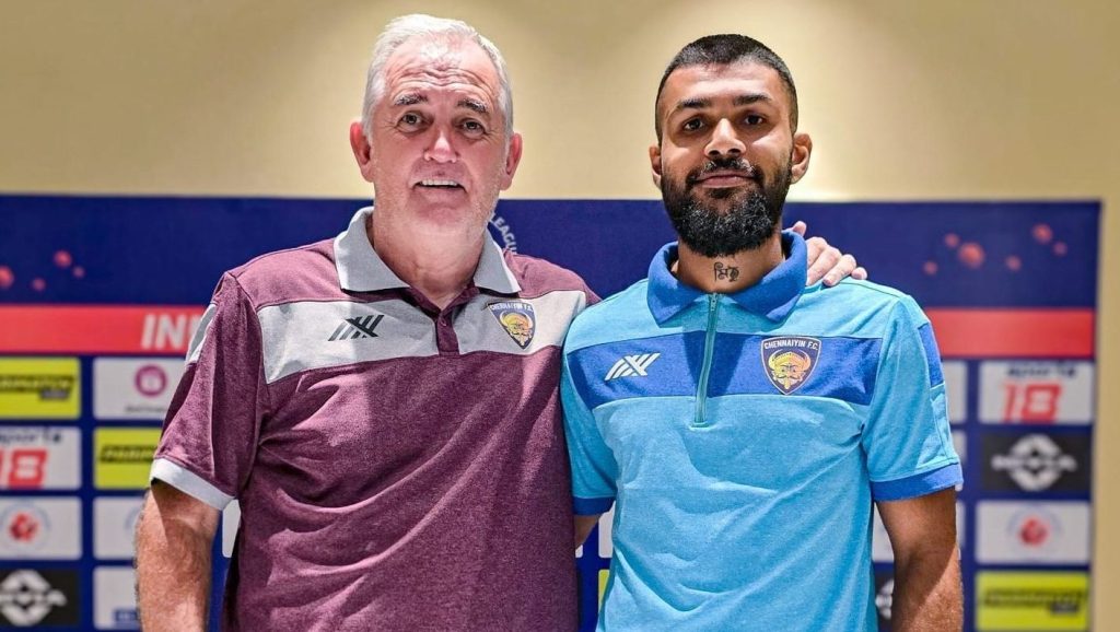 Chennaiyin FC head coach Owen Coyle and right-back Ankit Mukherjee