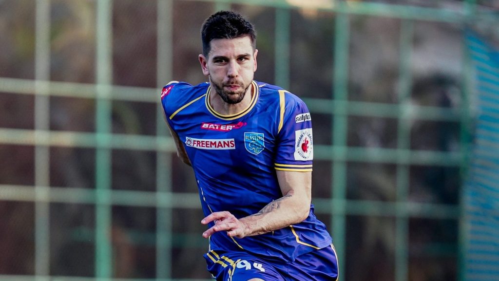 Kerala Blasters defensive midfielder Dusan Lagator in training.