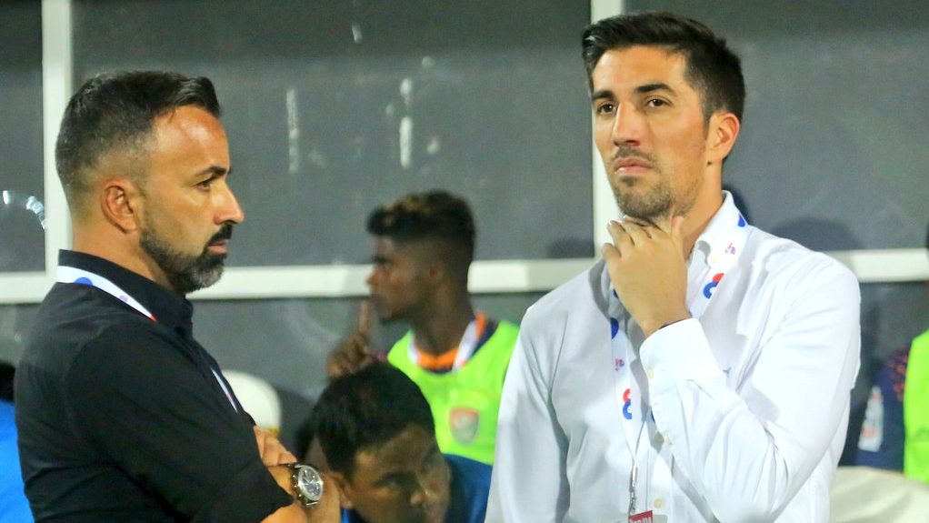 Sreenidi Deccan FC head coach Carlos Vaz Pinto and CFO Fabio Ferreira