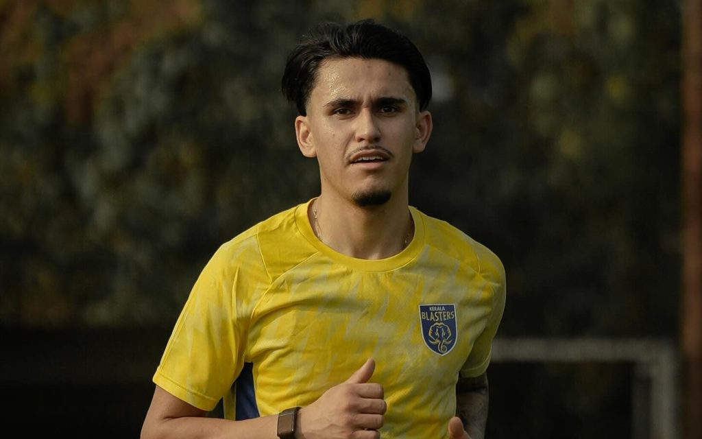 Kerala Blasters midfield Marlon-Roos Trujillo in training