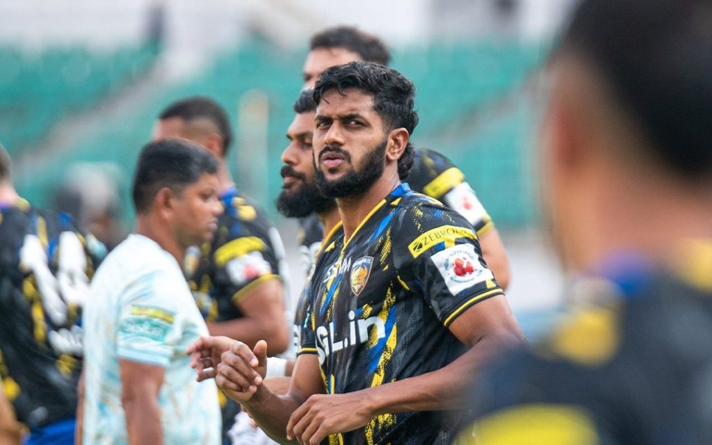 Chennaiyin FC striker Irfan Yadwad in pre-match training ahead of SC Delhi clash