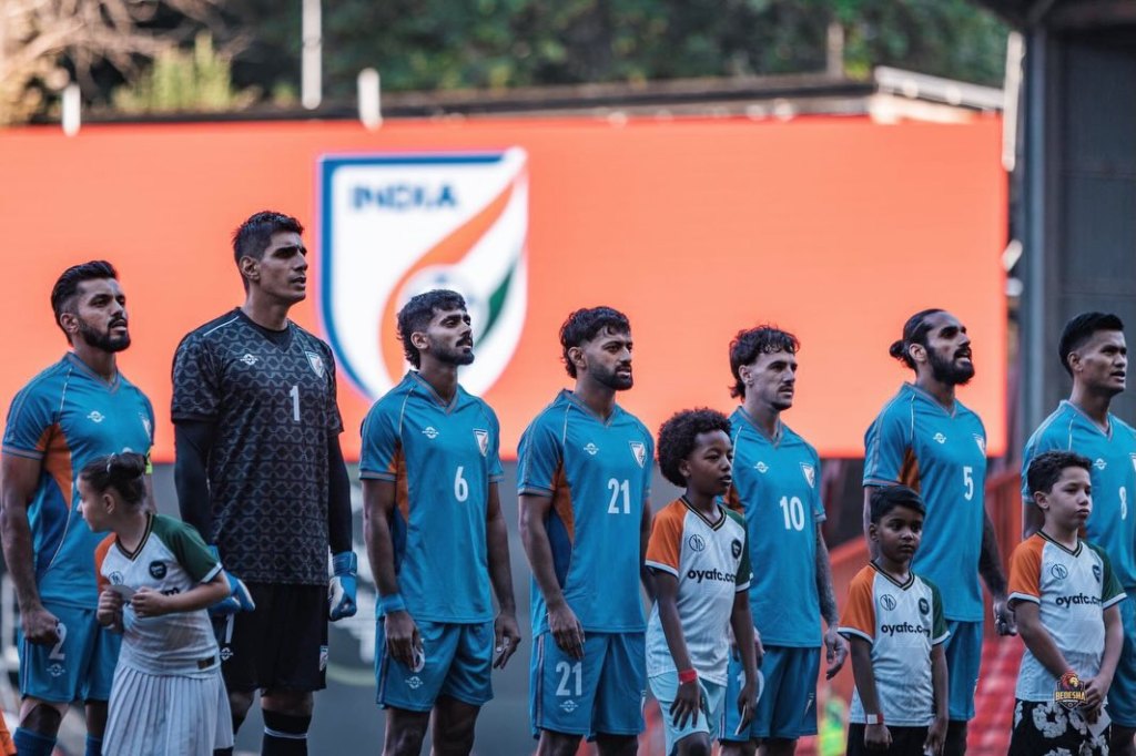 Indian NT players ahead of kick-off against Jamaica in Unity Cup 2026