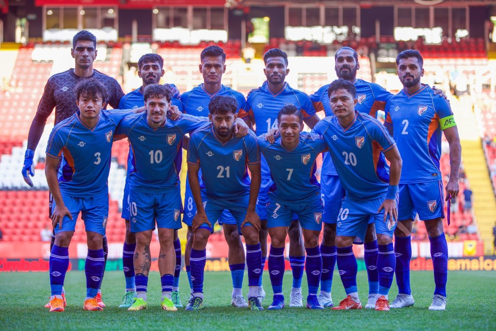 Indian NT players ahead of kick-off against Jamaica