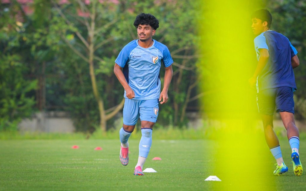 Mohammed Sanan in training with the Indian National Team