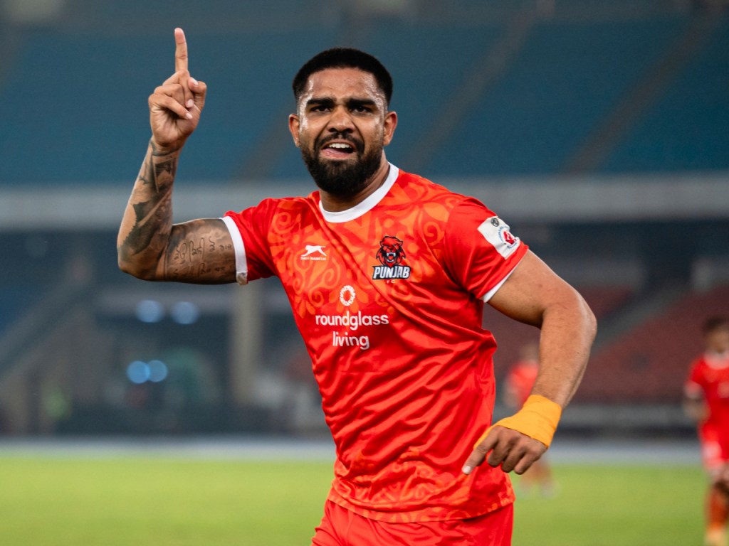 Gurkirat Singh celebrating his goal for Punjab FC in ISL 2026/27