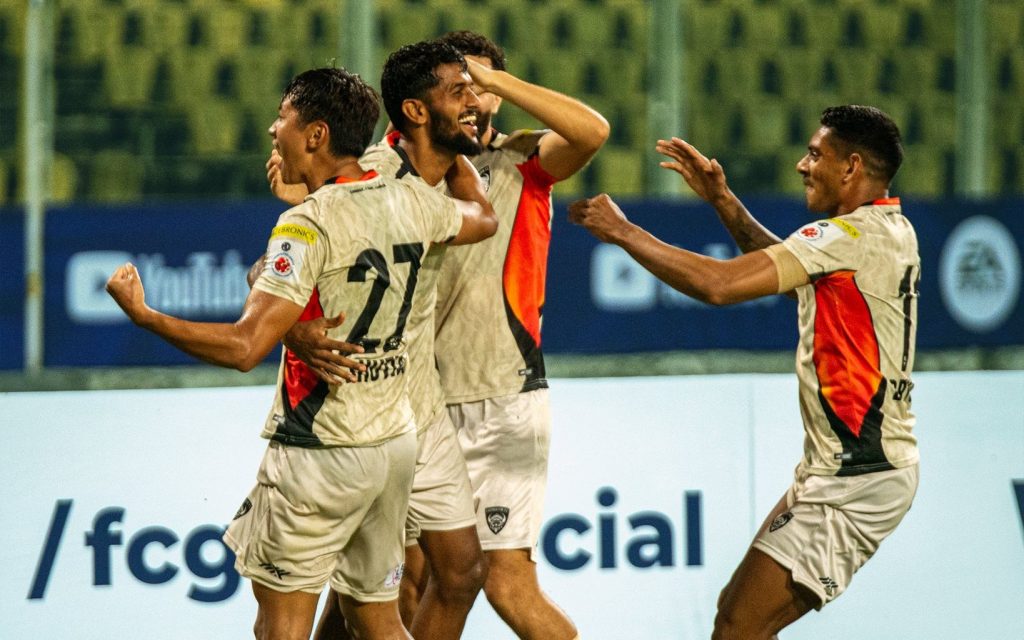 Irfan Yadwad celebrating his goal against FC Goa
