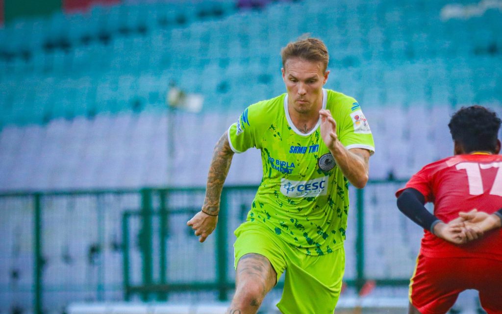 Lee Erwin in action for Mohun Bagan SG in a pre-season friendly