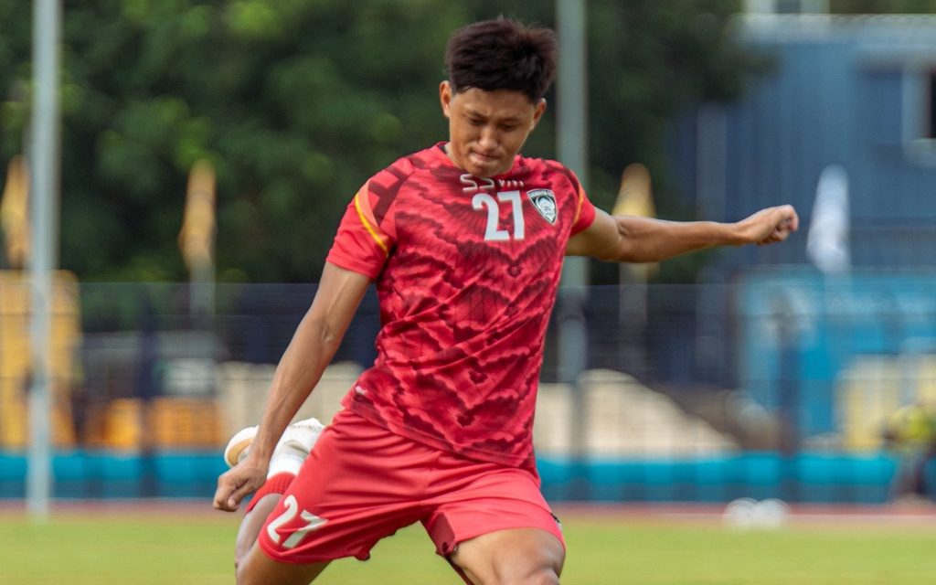 Namgyal Bhutia in action for Chennaiyin FC in a pre-season friendly