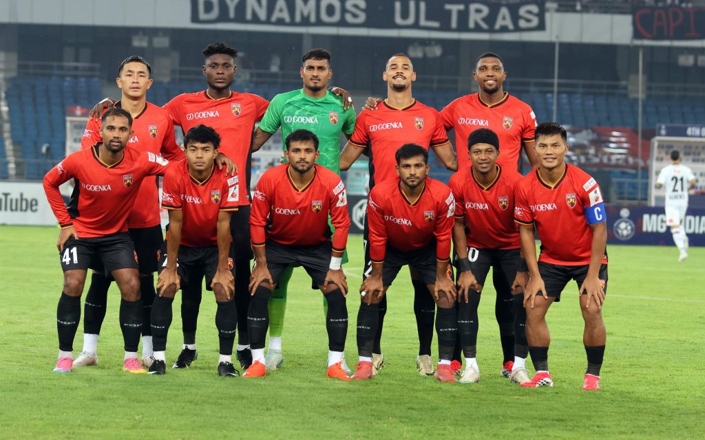Sporting Club Delhi players ahead of kick-off against Mohun Bagan SG